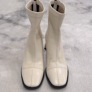 Elegant Cream Ankle Boots